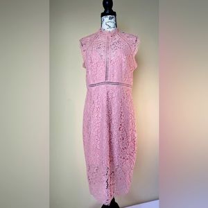 Preloved Bardot Lace Blush Dress Size L Org $99